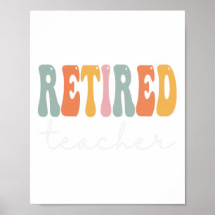 Poster Professeur Retro Femmes Super Heureux Premier Jour