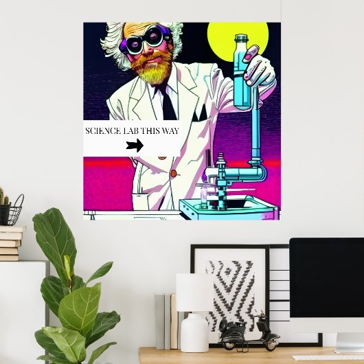 Poster Professeur SCIENCE LAB DE CETTE FAÇON. Texte modif (Bureau à domicile)