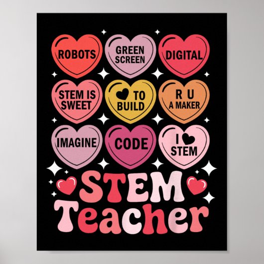 Poster Professeur Stem Saint-Valentin Science Technologie (Devant)