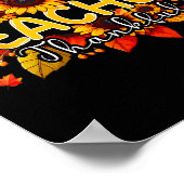 Poster Professeur Thanksgiving Sunflowers Fall Prou (Coin)