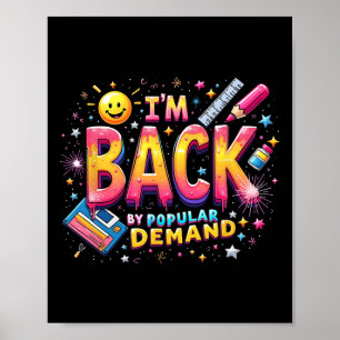 Poster Professeur Visage Sourire Je Suis De Retour Sur De