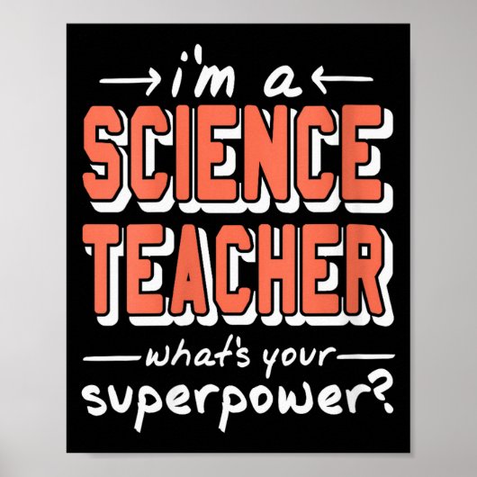 Poster Professeure de Sciences Féminin Superwer Drôle Fie (Devant)