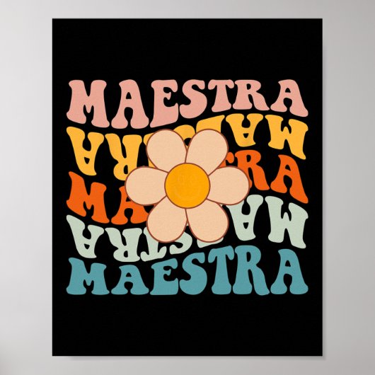 Poster Professeure d'espagnol Groovy Maestra Retour à l'é (Devant)