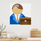 Poster Professional Businessman Icon with Briefcase (Cuisine)