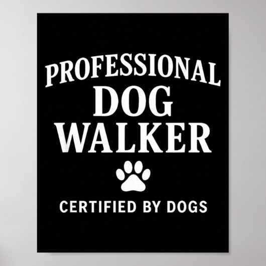 Poster Professional Dog Walker - Certified By Dogs Gift (Devant)