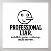 Poster Professional Liar For Parties, Relationships & Job (Devant)