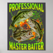 Poster Professional Master Baiter Funny Fishing Meme Boot (Devant)