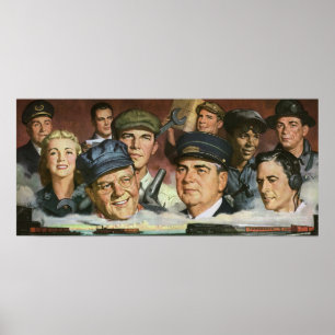 Poster Professions commerciales, patriotisme Vintage