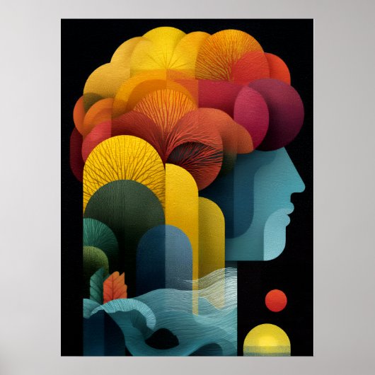 Poster Profil botanique de l'esprit Couches vibrantes (Devant)