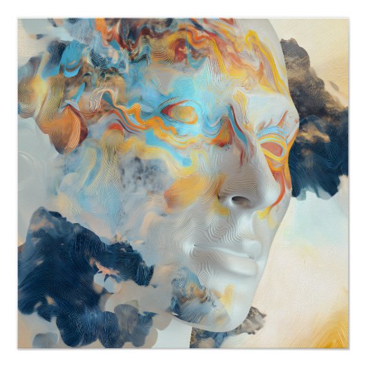 Poster Profil Coloré de Flux Mental Topographique (Devant)