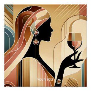 Poster Profil de la femme à frapper mignonne Imaginaire