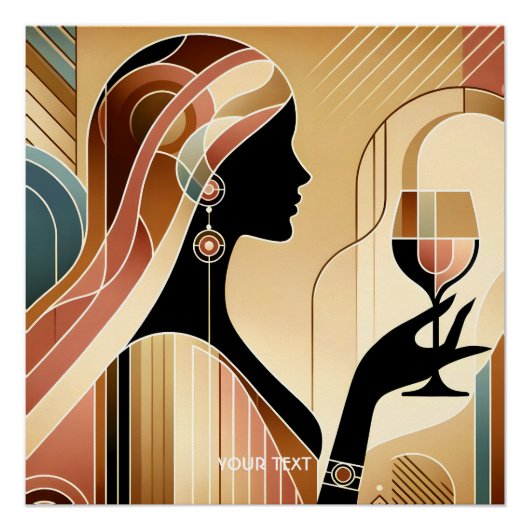 Poster Profil de la femme à frapper mignonne Imaginaire (Devant)
