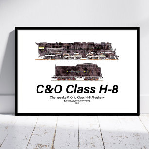 Poster Profil de la locomotive à vapeur Allegheny C&O Cla