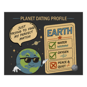 Poster Profil de rencontre de la planète Terre Humour spa