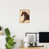 Poster Profil du cheval sauvage Brown (Bureau à domicile)