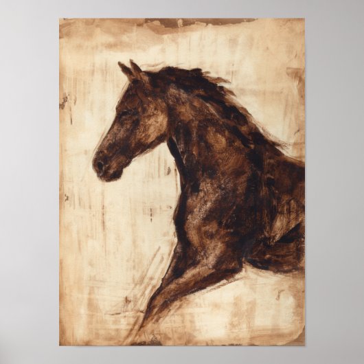 Poster Profil du cheval sauvage Brown (Devant)