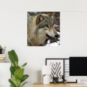 Poster Profil d'un loup (Bureau à domicile)