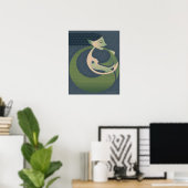 Poster Profil latéral d'une sirène (Bureau à domicile)