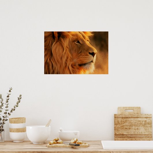 Poster Profil Lion (Cuisine)