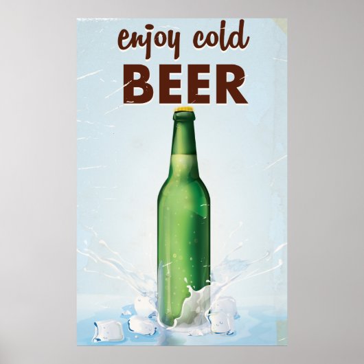 Poster Profitez de l'affiche de boisson bière froide. (Devant)