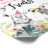 Poster Profitez de vos gâteaux sucrés Safari Party Animau (Coin)