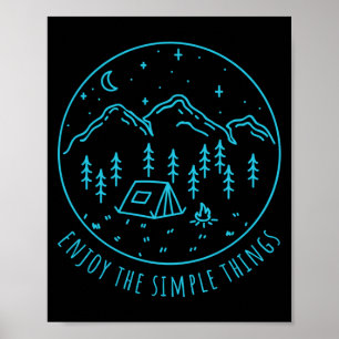 Poster Profitez des choses simples feu de camp nature min