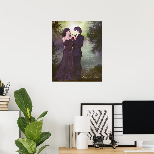 Poster Profitez du silence (Bureau à domicile)