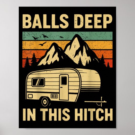Poster Profond dans cette caravane rétro Hitch Camping (Devant)