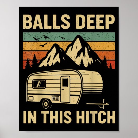 Poster Profondément dans cette caravane rétro de camping (Devant)