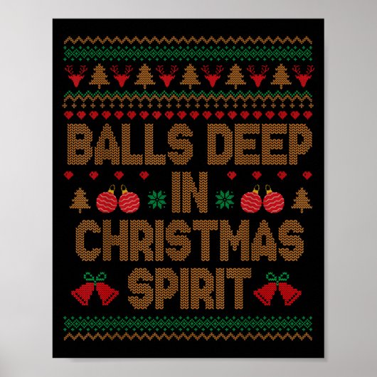 Poster Profondément dans le pull moche de Noël pour coupl (Devant)