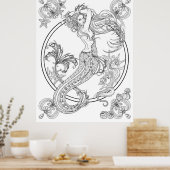 Poster Profondeurs : GRANDE do-it-yourself Coloration adu (Cuisine)