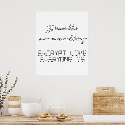 Poster Programmation du chiffrement de la danse (Cuisine)