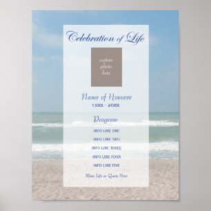 Poster Programme de célébration de la vie Plage et photo