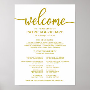 Poster Programme de cérémonie de mariage calligraphie sim