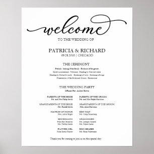 Poster Programme de cérémonie de mariage Chic Script