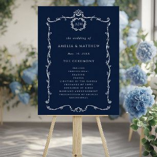 Poster Programme de cérémonie de mariage classique modern