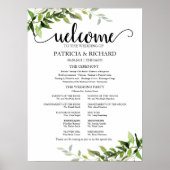 Poster Programme de cérémonie de mariage Elegant Greenery (Devant)
