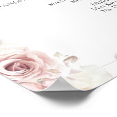 Poster Programme de cérémonie de mariage floral rose pous (Coin)