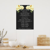 Poster Programme de cérémonie de mariage gris rose jaune (Cuisine)
