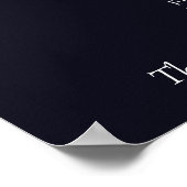 Poster Programme de cérémonie de mariage rétro rose bleu (Coin)