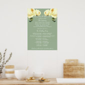 Poster Programme de cérémonie de mariage vintage Yellow R (Cuisine)