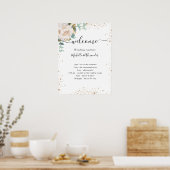 Poster Programme de chronologie de mariage floral eucalyp (Cuisine)