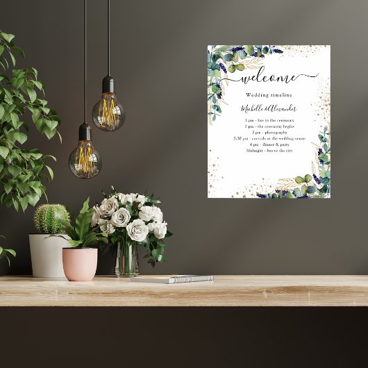 Poster programme de chronologie mariage eucalyptus verdur