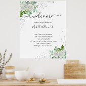 Poster Programme de chronologie mariage verdure fleurie (Cuisine)