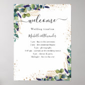 Poster Programme de déroulement de mariage au feuillage d (Devant)