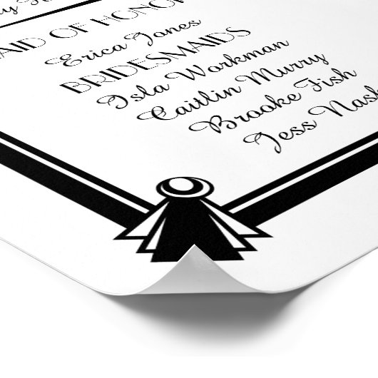 Poster Programme de mariage Art déco, mariage argent (Coin)