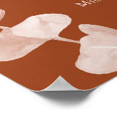 Poster Programme de mariage au eucalyptus orange brûlé ch (Coin)