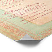 Poster Programme de mariage aux élégantes roses vintage (Coin)
