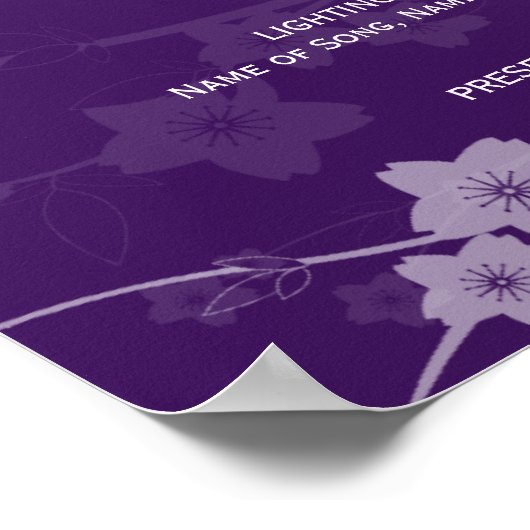 Poster Programme de mariage Cerisier Fleur pourpre pourpr (Coin)