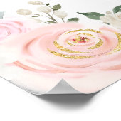 Poster Programme de mariage chronologie argent fleurs ros (Coin)